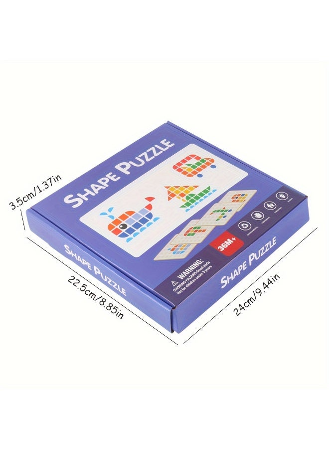 كابسترو لوحة ألغاز الأشكال الخشبية من كابسترو للأطفال - 138 قطعة من المكعبات الهندسية مع 20 بطاقة مزدوجة الجوانب | لعبة مطابقة الأشكال والتعلم المبكر على طريقة مونتيسوري للأطفال من عمر 3 سنوات فما فوق - Image 4